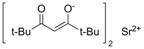 Strontium(II) bis(2,2,6,6-tetramethyl-3,5-heptanedionate) - CAS:36830-74-7 - Sr(PMHD)2, 45(dpm)2, Strontium-DPM, Strontium tetramethylheptanedionate, Strontium-bis(dipivaloylmethane), (Dipivalomethanato)strontium(II), Bis(2,2,6,6-tetramethyl-3,5-heptanedi